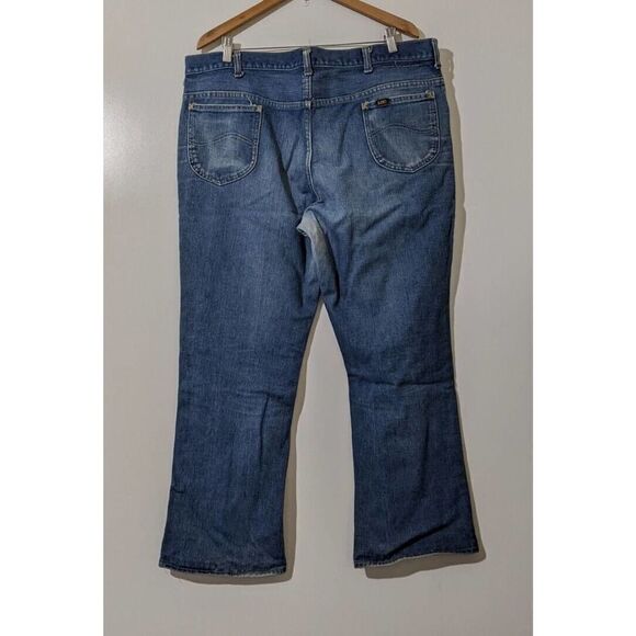 Vintage Lee Men's Medium Dark Wash 100% Cotton Bootcut Jeans Size 38x28 #251 - Picture 2 of 9